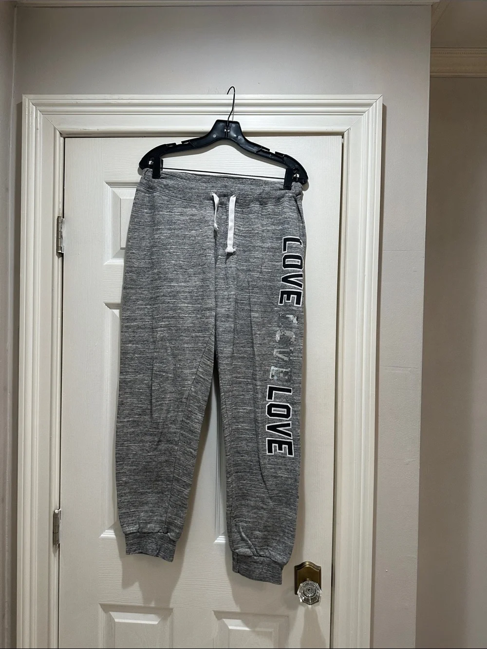 PINK Victoria's Secret Gray 'LOVE' Jogger Track Pants